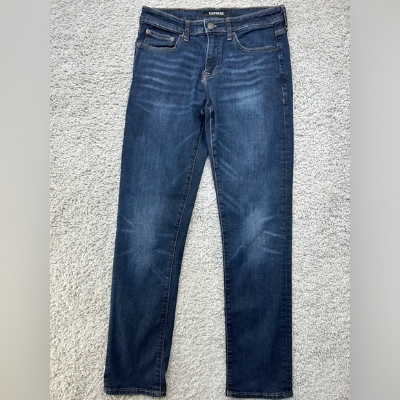 Express Jeans Mens 29 x 32 Slim Straight Hyper Stretch Dark Wash Classic Denim - Picture 1 of 4